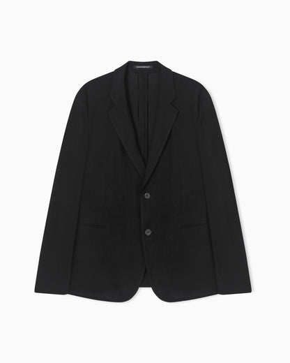 Emporio Armani Single-breasted jacket in 3D wrinkle-effect crêpe fabric