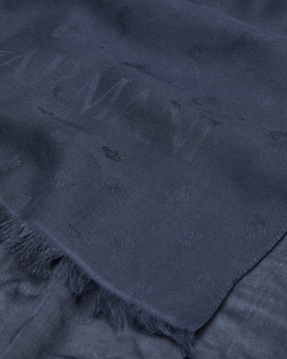 Emporio Armani Modal-blend jacquard stole with all-over eagle