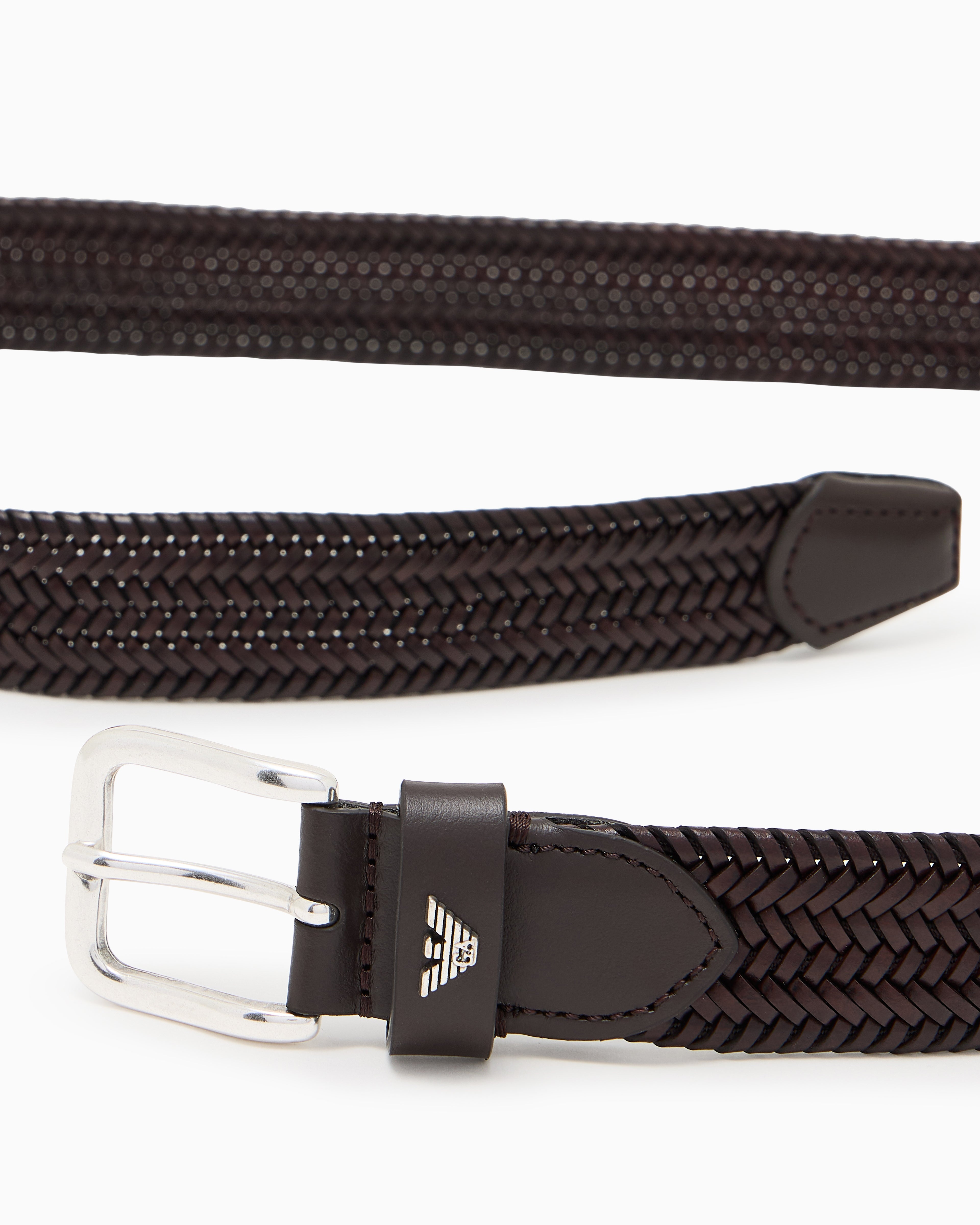 Emporio Armani Woven-leather belt