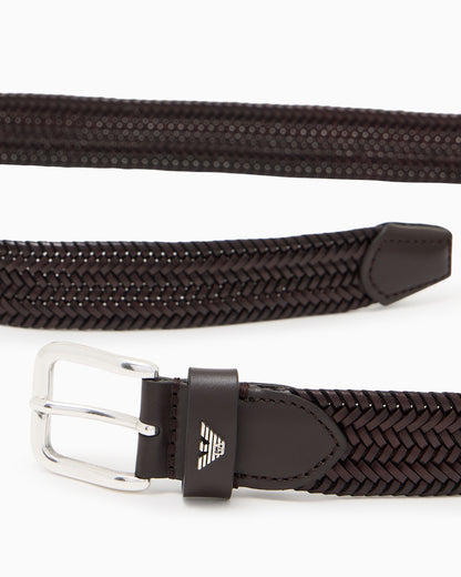 Emporio Armani Woven-leather belt