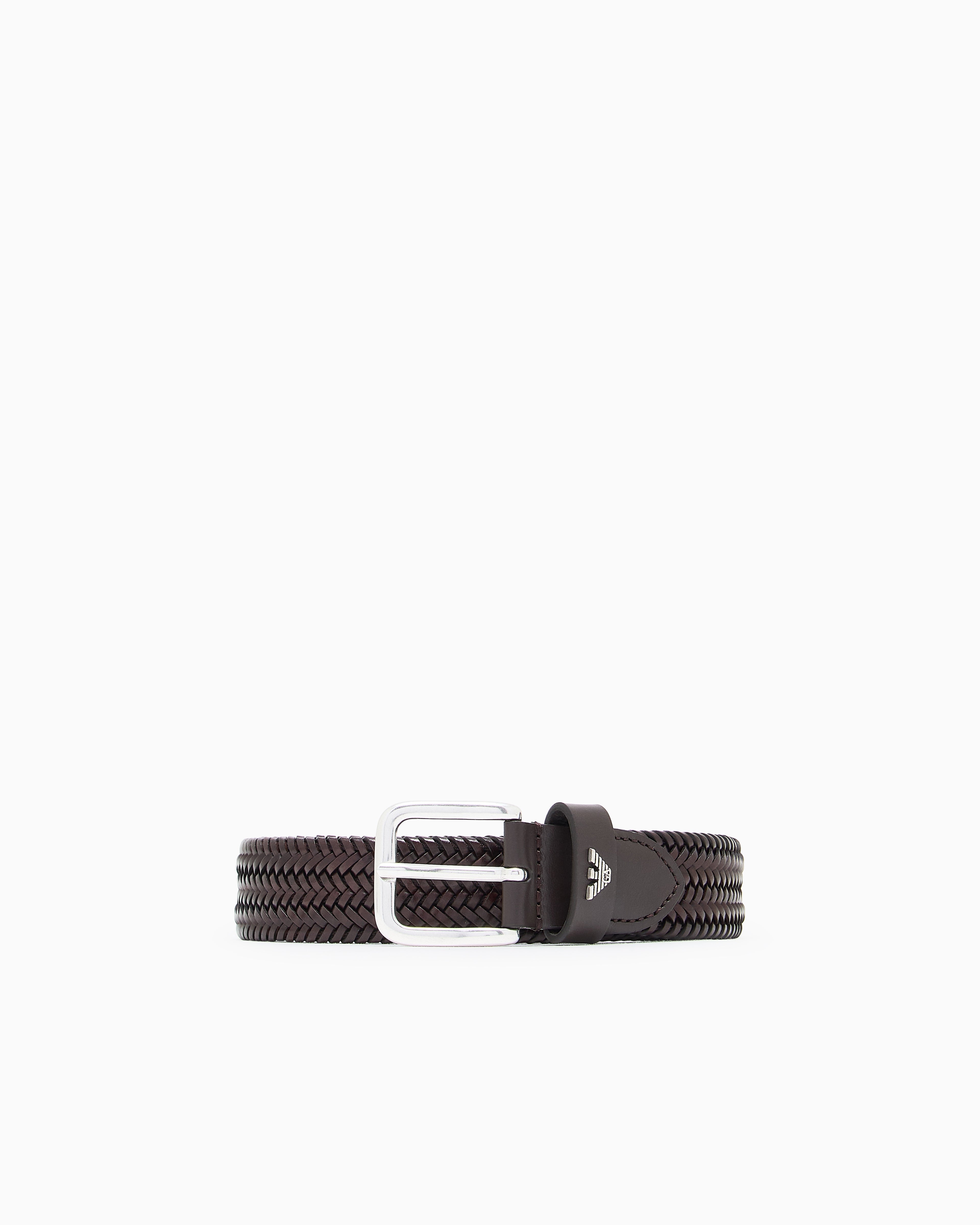 Emporio Armani Woven-leather belt