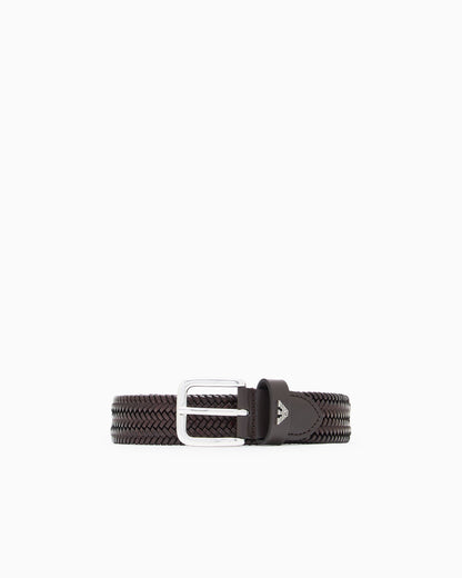 Emporio Armani Woven-leather belt