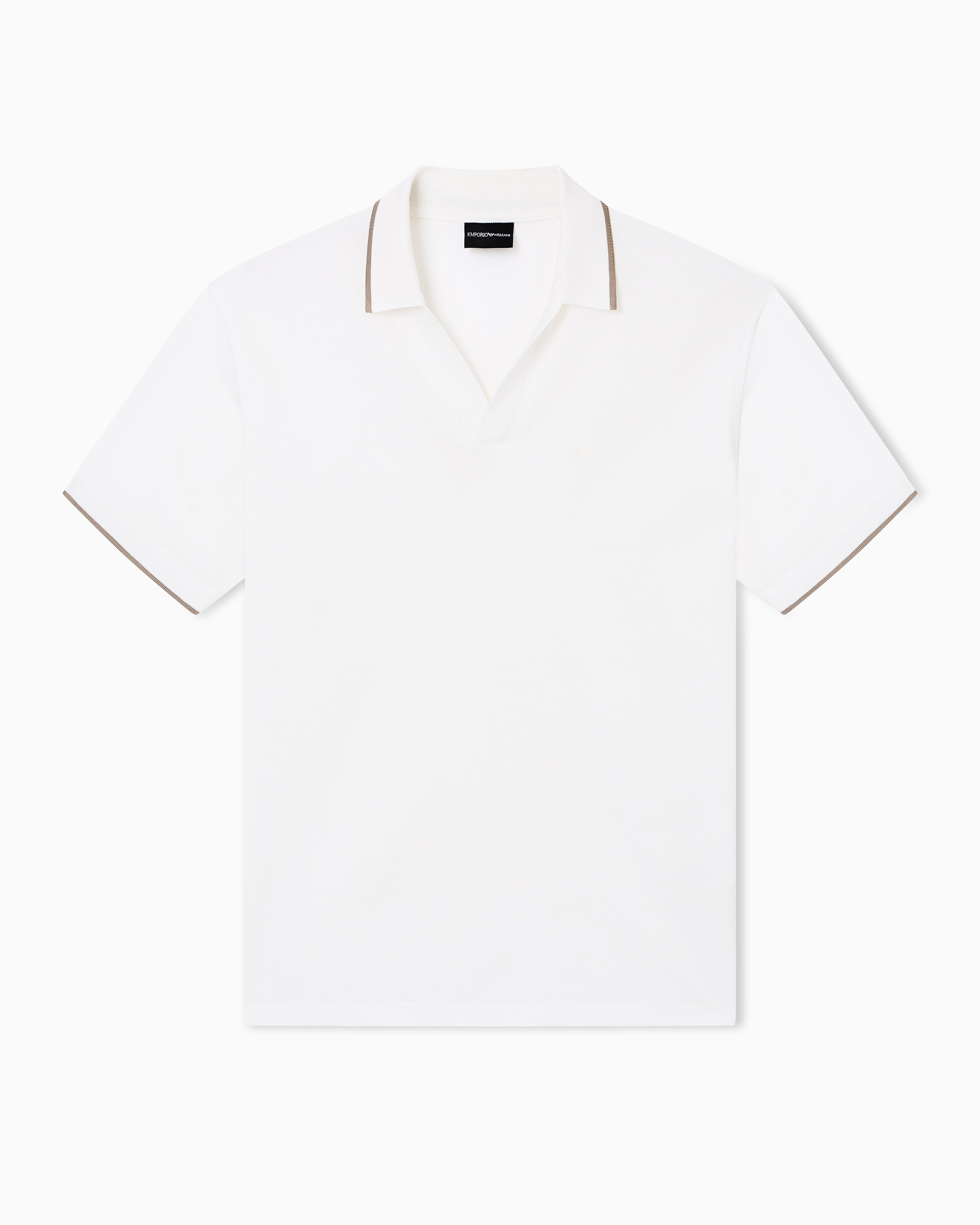 Emporio Armani V-neck piqué polo shirt