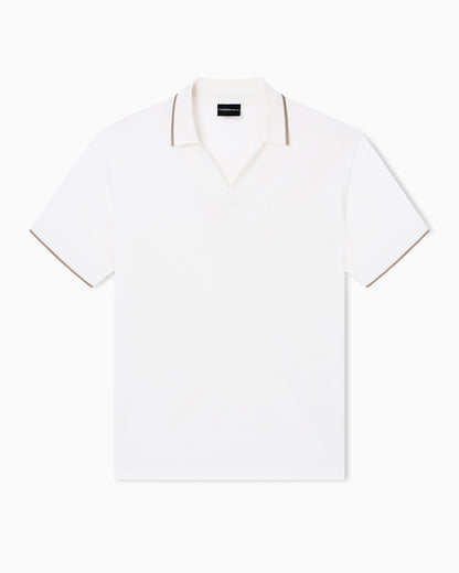 Emporio Armani V-neck piqué polo shirt