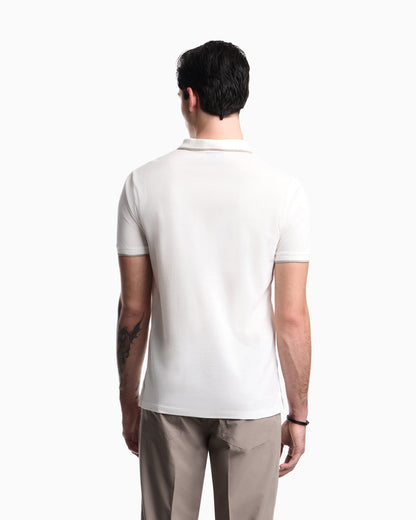 Emporio Armani V-neck piqué polo shirt