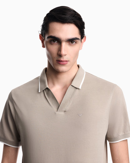 Emporio Armani V-neck piqué polo shirt