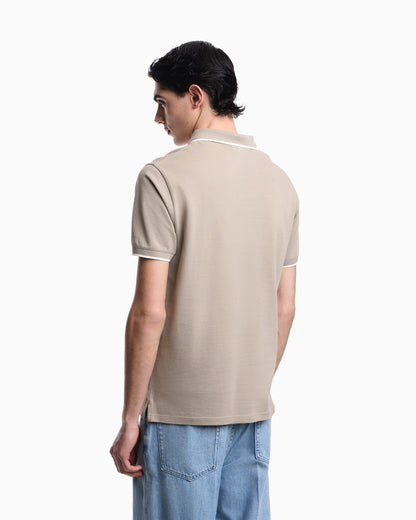 Emporio Armani V-neck piqué polo shirt