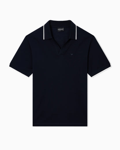 Emporio Armani V-neck piqué polo shirt