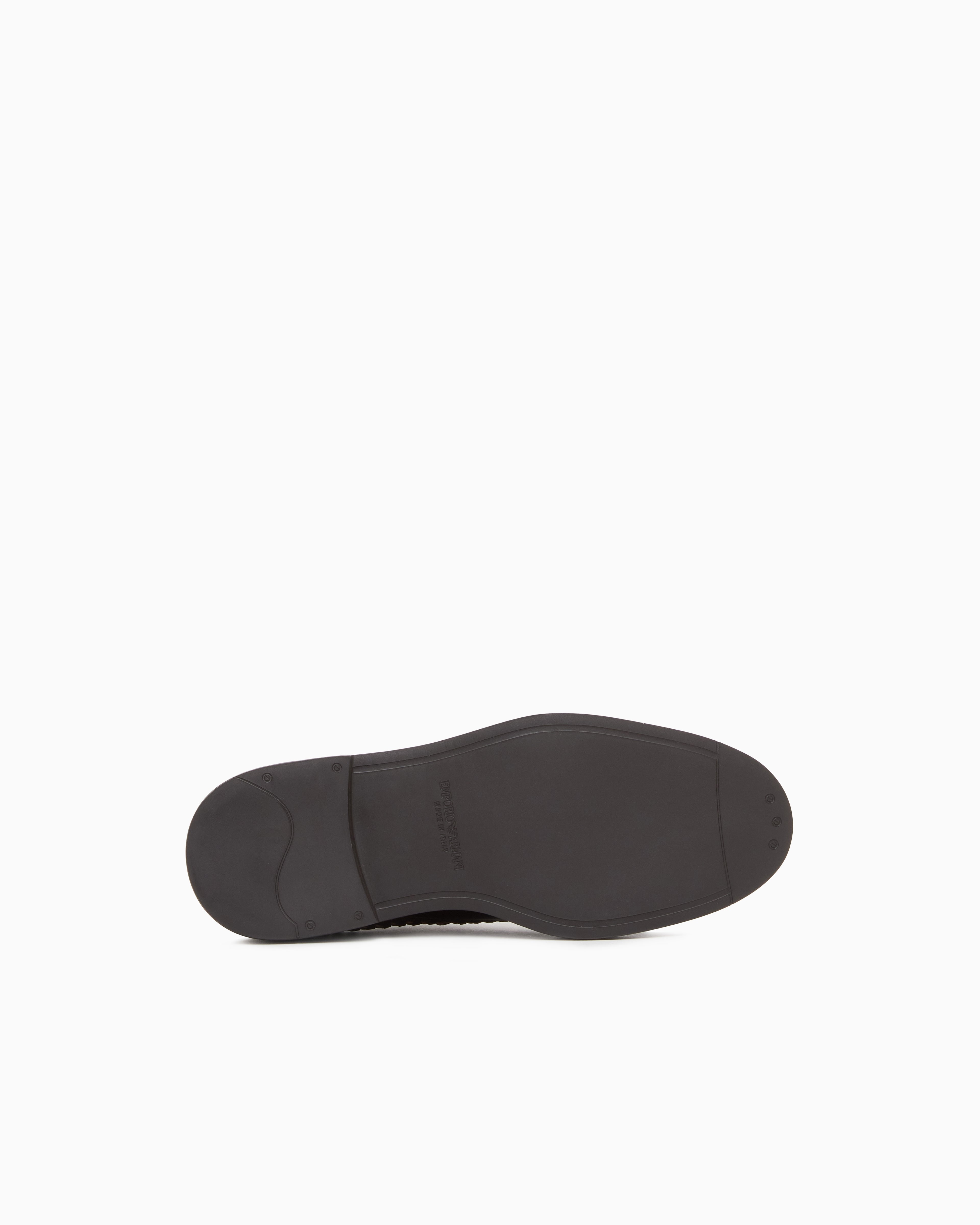 Emporio Armani Buffed Leather Lace-Ups Brown