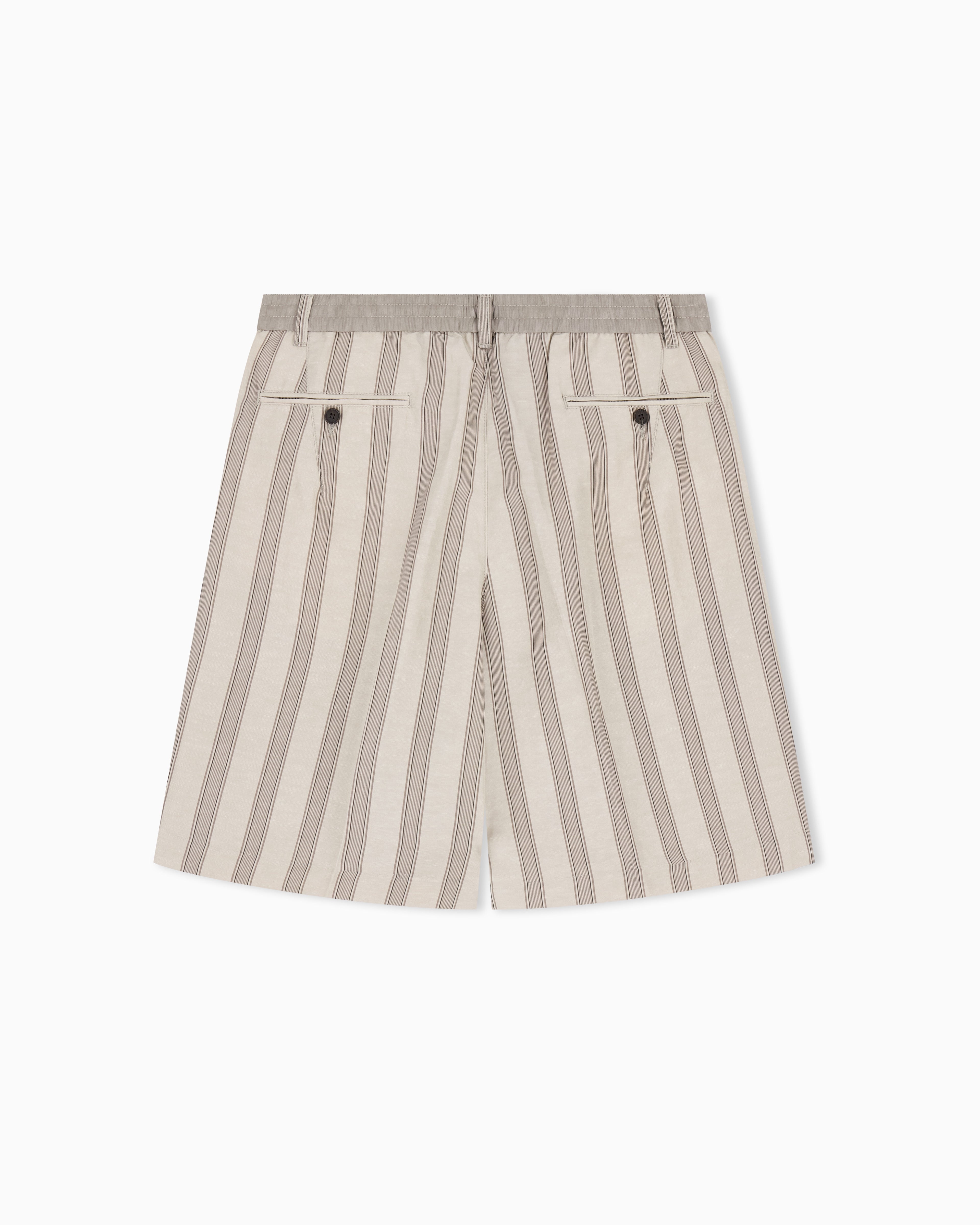 Emporio Armani Linen-blend Bermuda shorts with all-over pattern