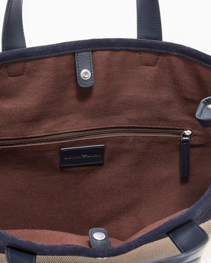 Emporio Armani Canvas shopper bag with leather details