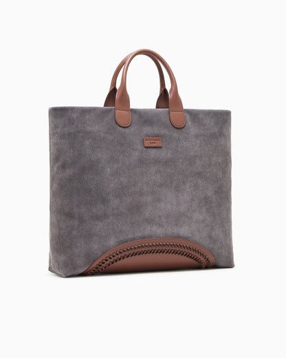 Emporio Armani suede Icon shopper bag