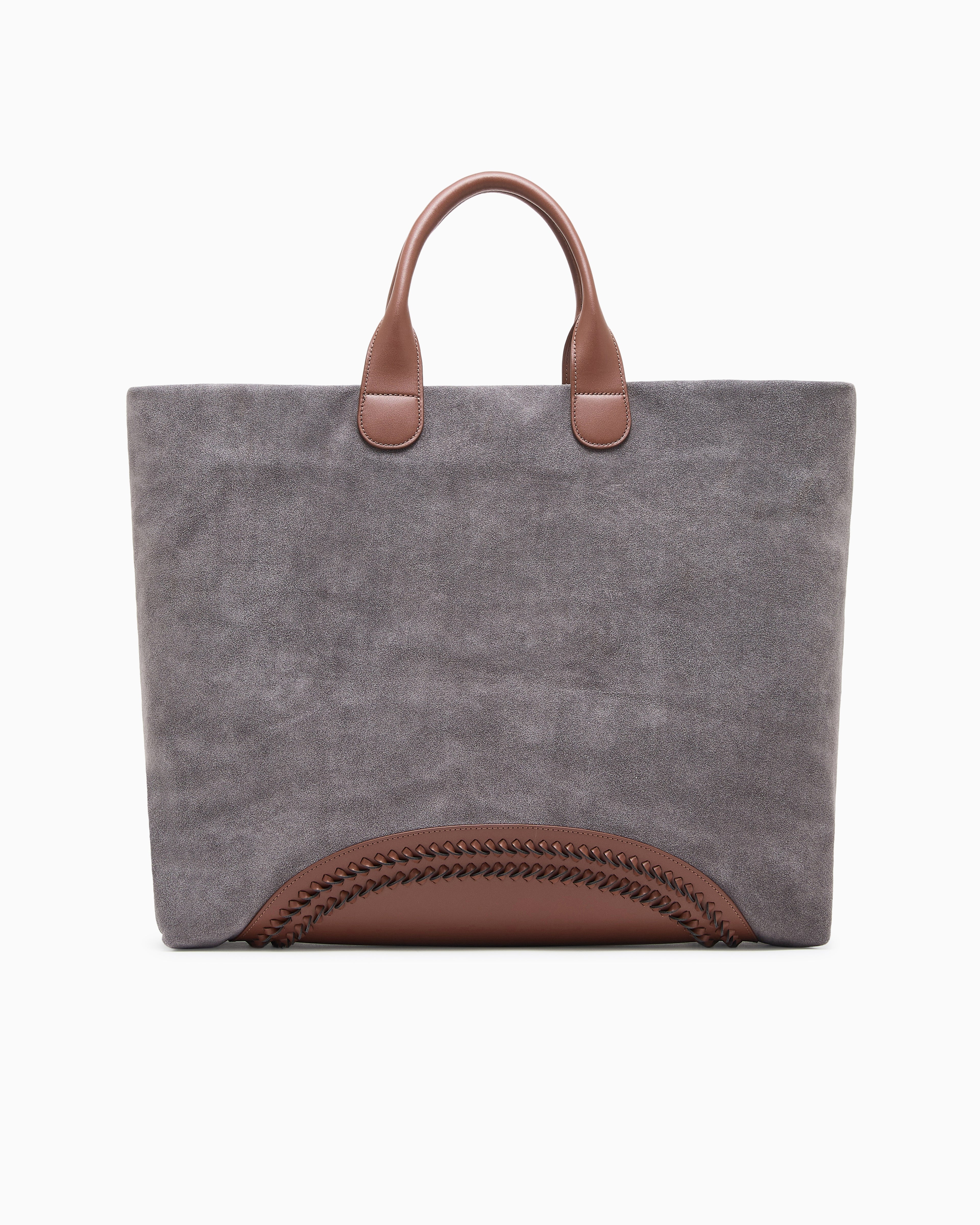 Emporio Armani suede Icon shopper bag