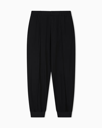 Emporio Armani Nylon trousers with front ribs
