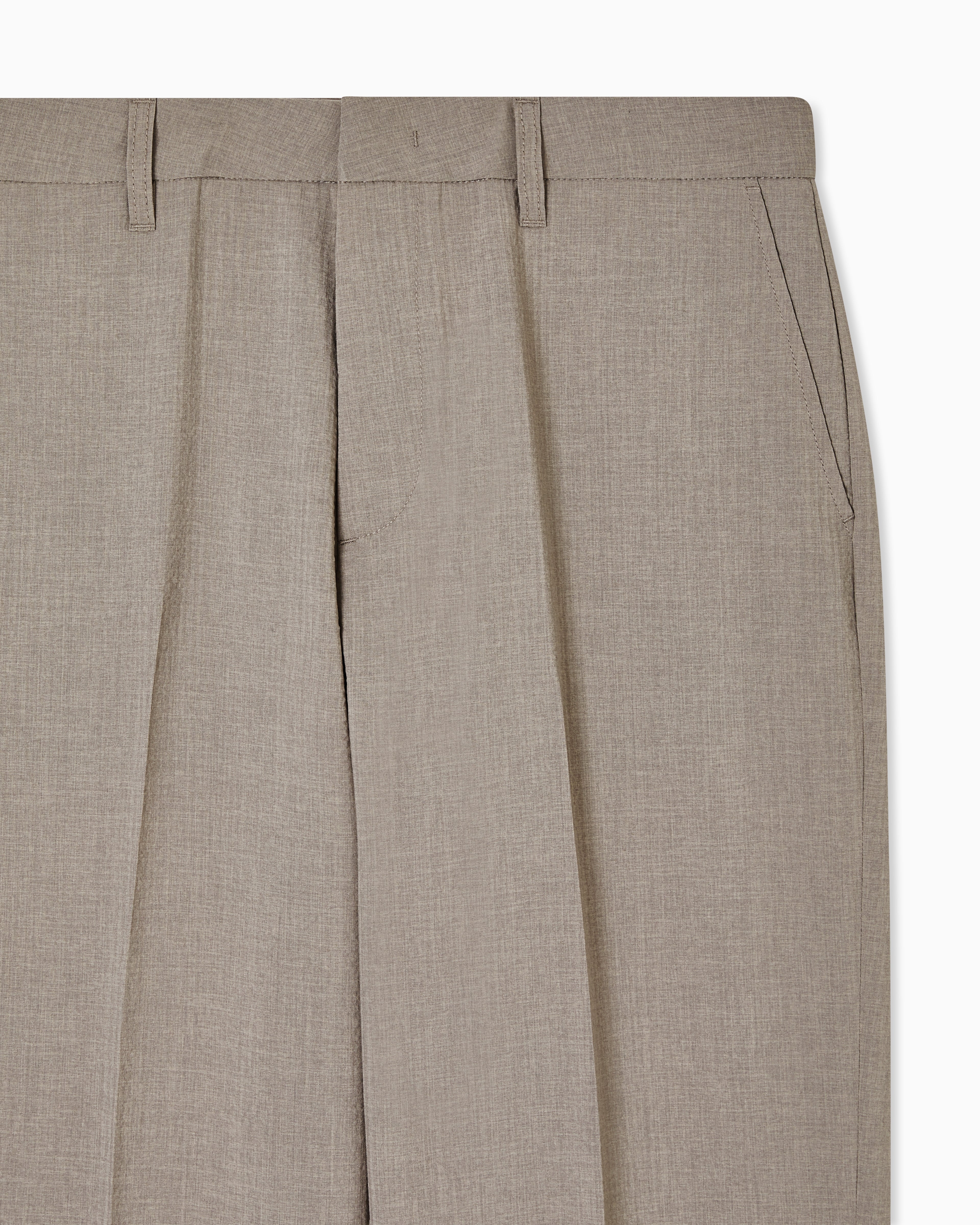 Emporio Armani Pleated technical seersucker fabric trousers