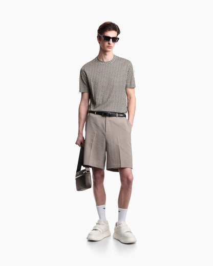 Emporio Armani Shorts in technical seersucker fabric