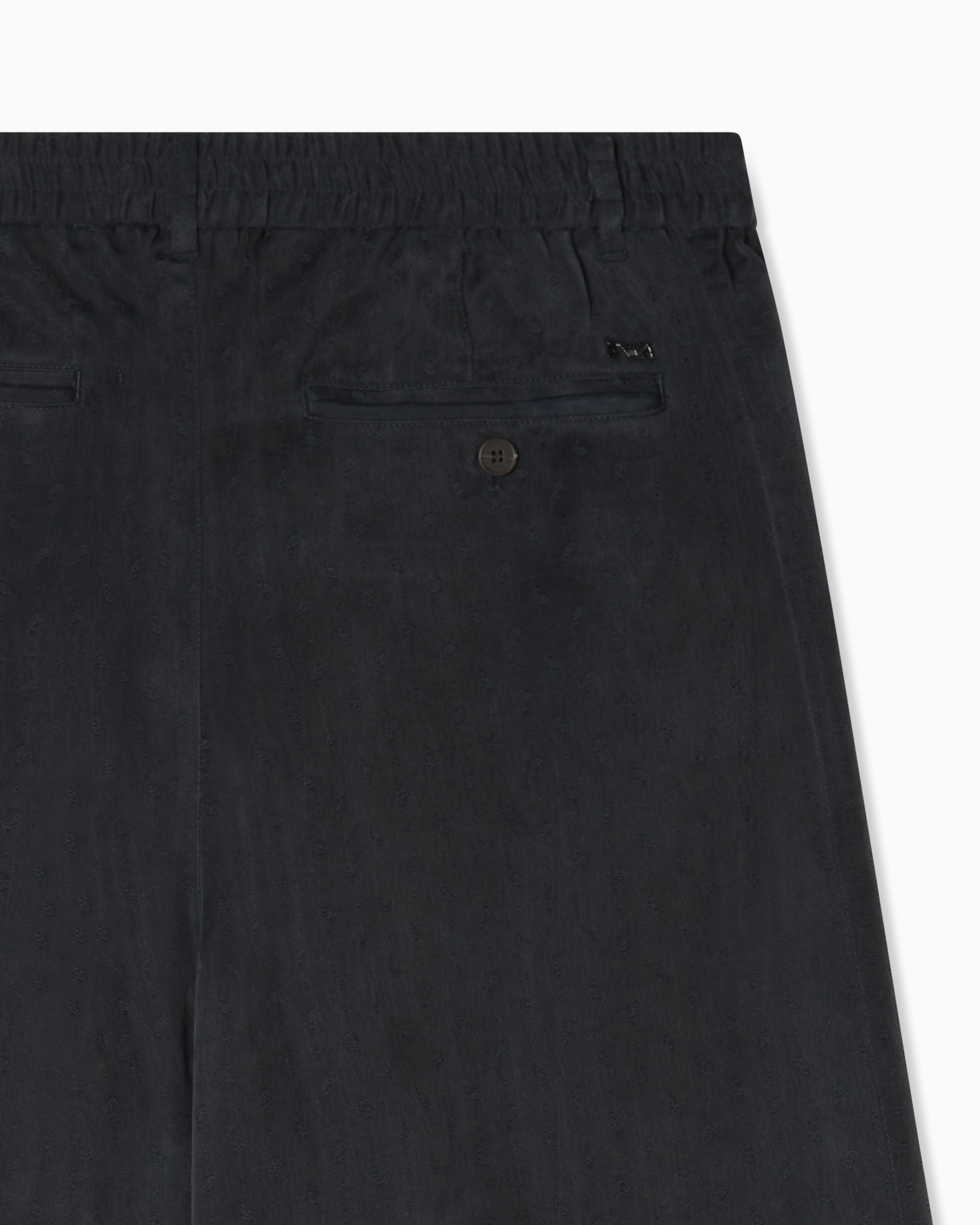 Emporio Armani Bermuda shorts in cupro blend jacquard with paisley pattern