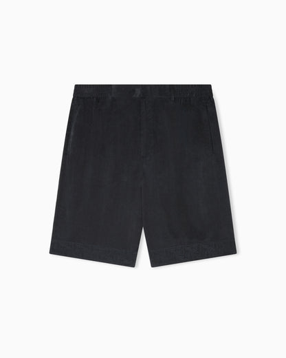 Emporio Armani Bermuda shorts in cupro blend jacquard with paisley pattern