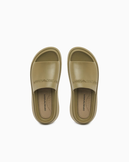 Emporio Armani Monobloc Sandals With Logo Green