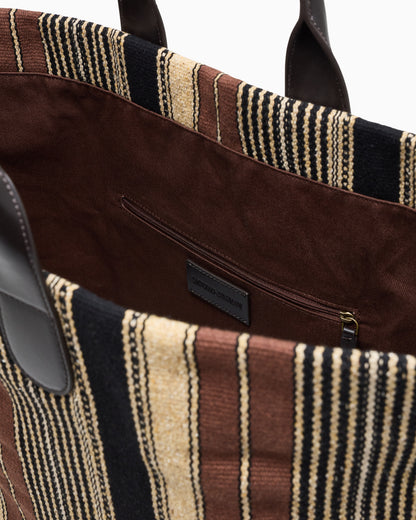 Emporio Armani Shopper bag in vertical striped fabric