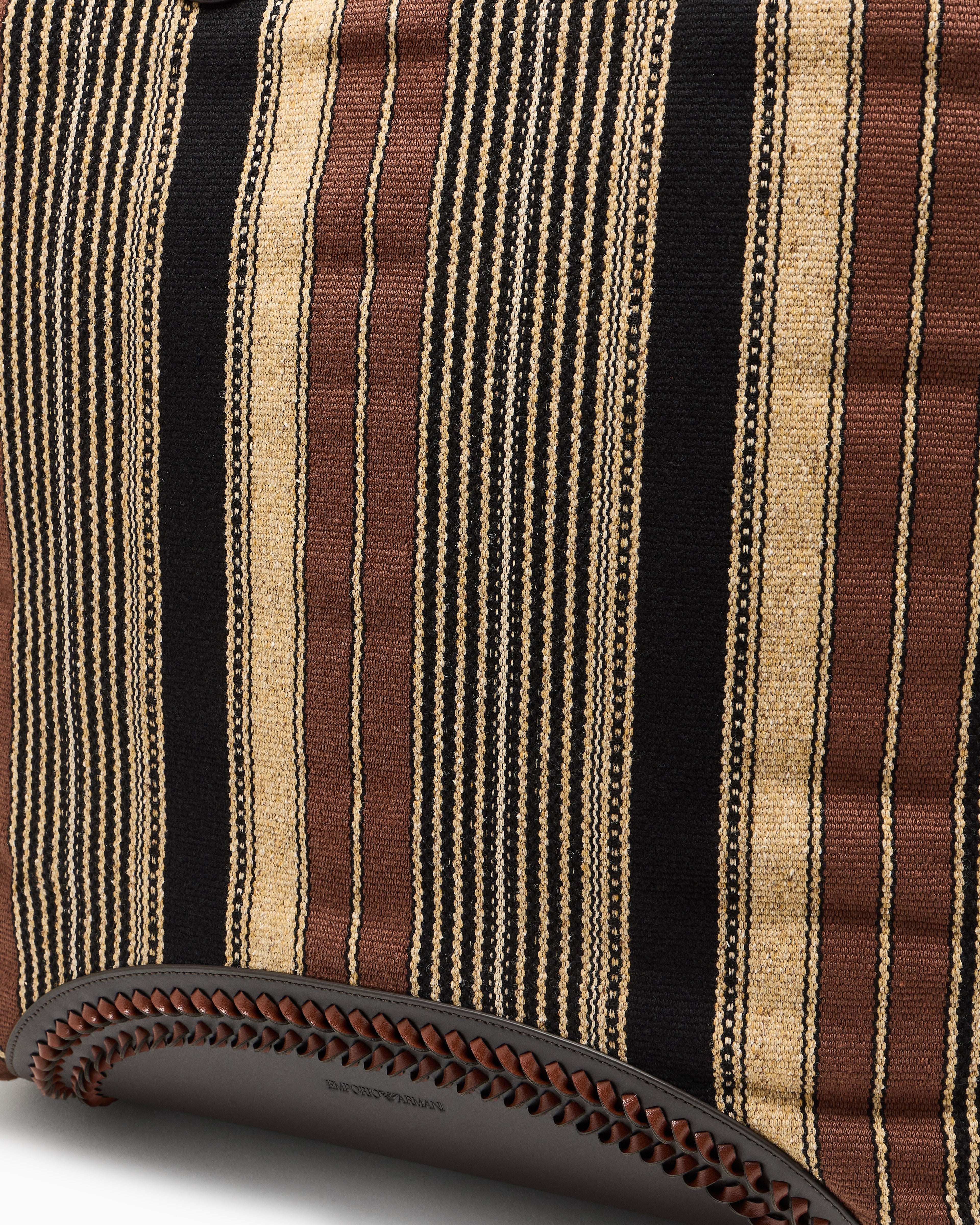 Emporio Armani Shopper bag in vertical striped fabric