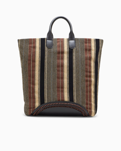 Emporio Armani Shopper bag in vertical striped fabric