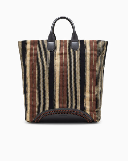 Emporio Armani Shopper bag in vertical striped fabric