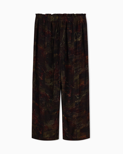 Emporio Armani Cupro twill trousers with all-over print