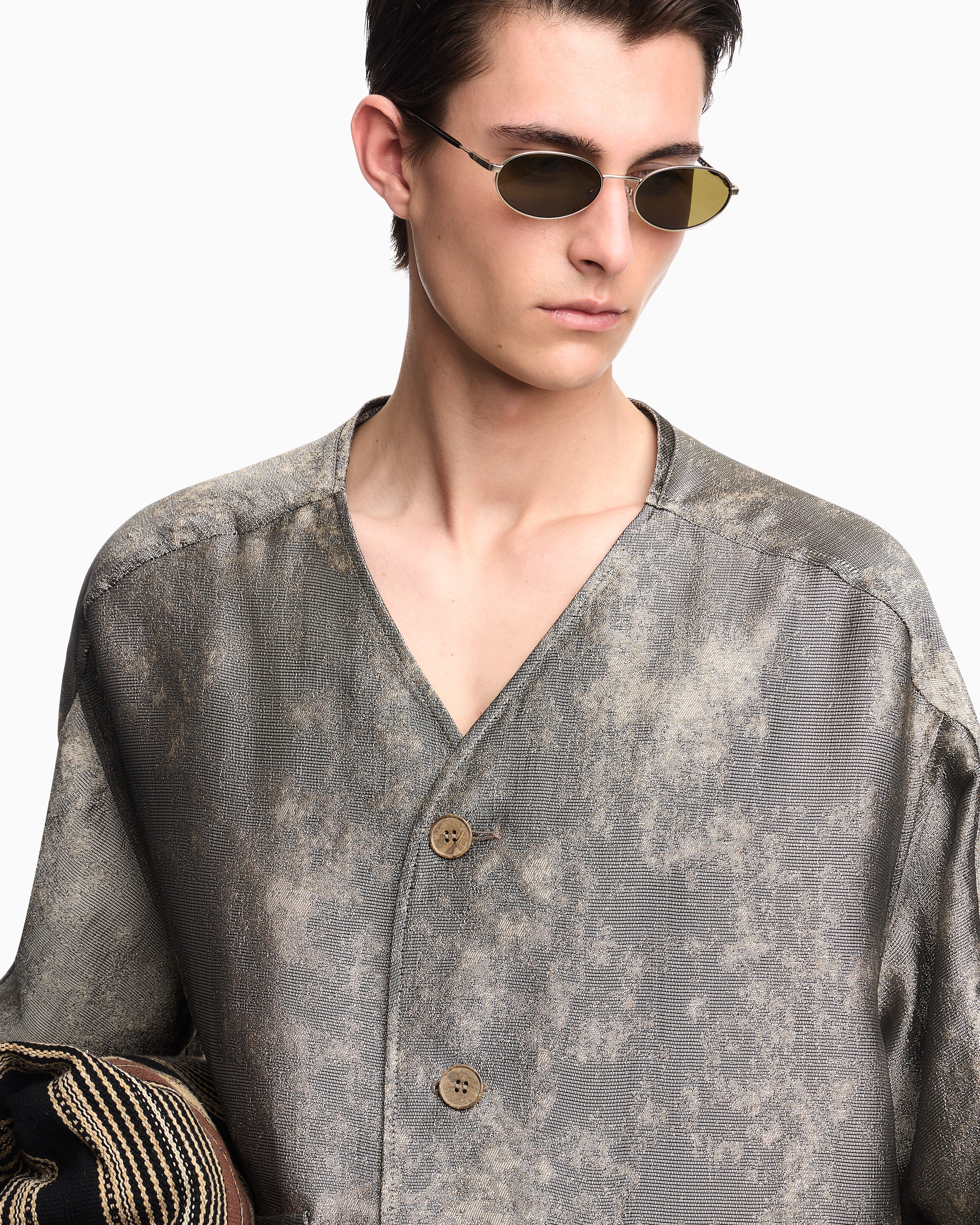 Emporio Armani Flowing jacquard shirt jacket