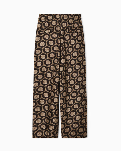 Emporio Armani Silk trousers with all-over print