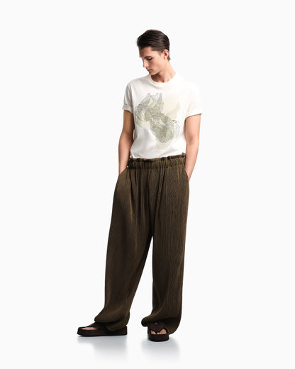 Emporio Armani Jersey T-shirt with embroidery and print