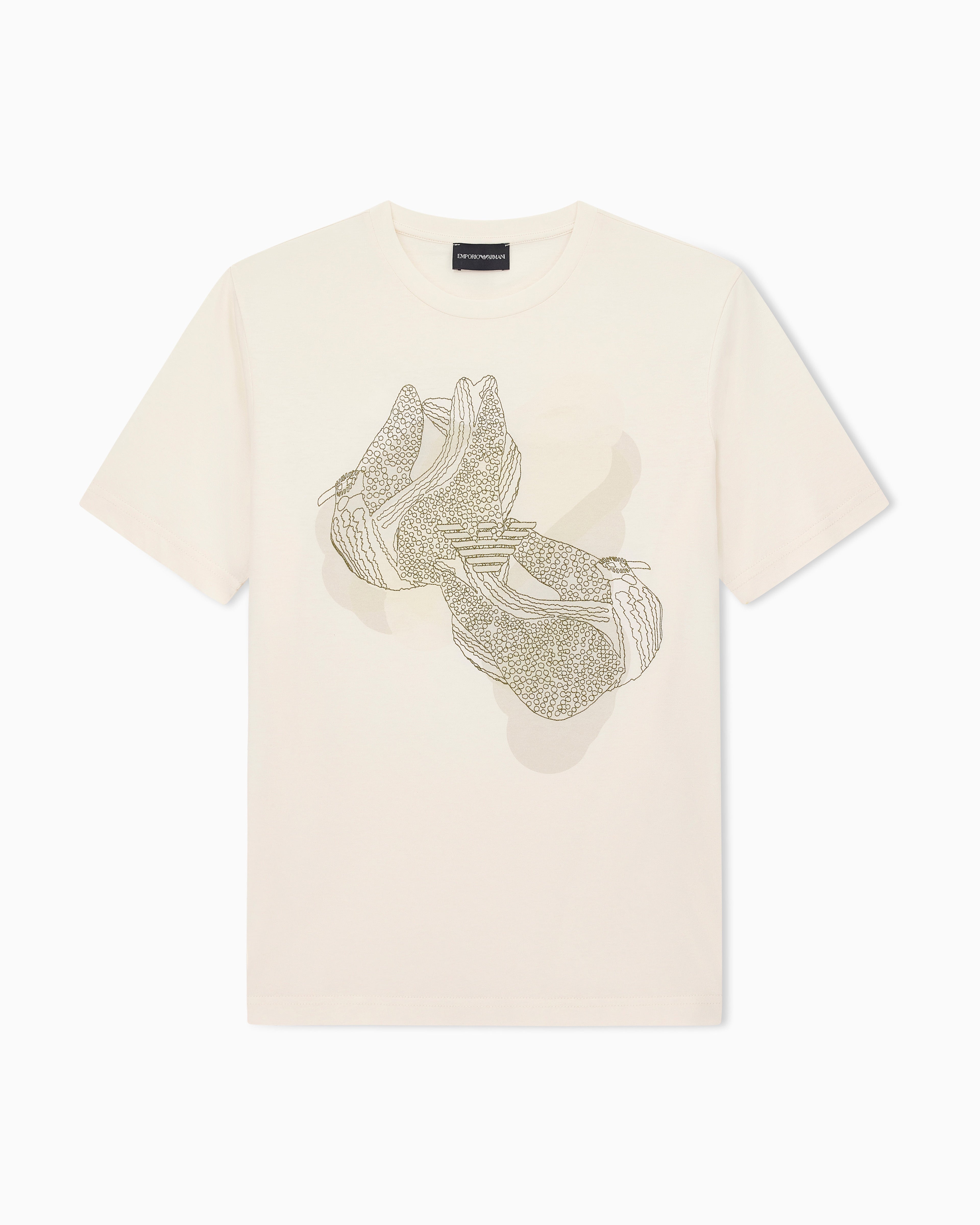 Emporio Armani Jersey T-shirt with embroidery and print
