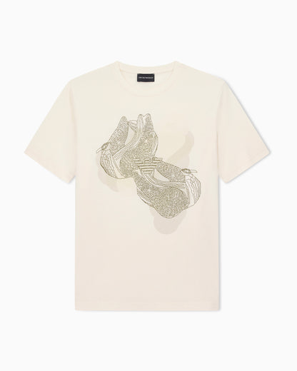 Emporio Armani Jersey T-shirt with embroidery and print