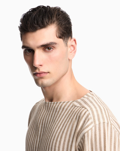 Emporio Armani Jute-effect linen jumper