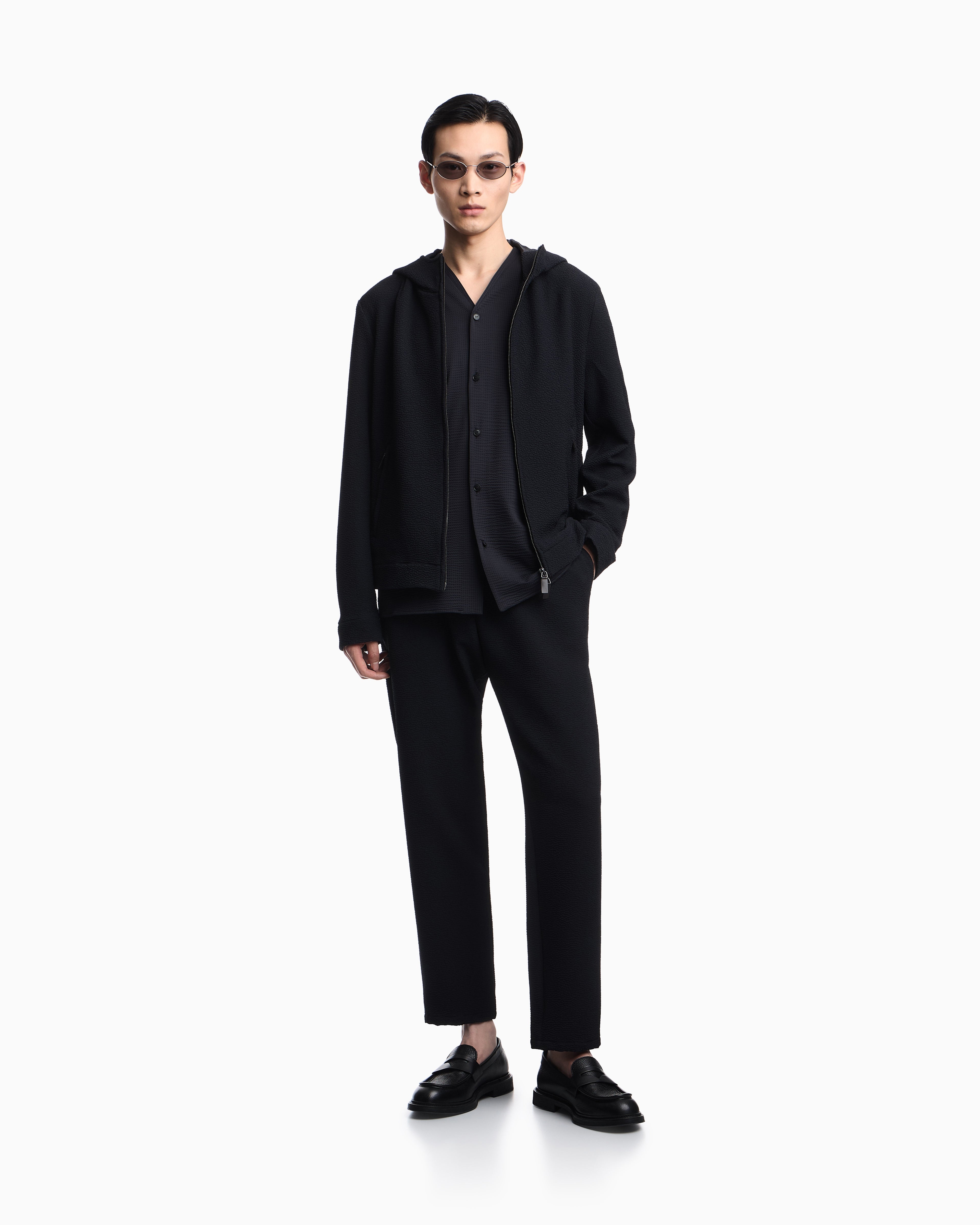 Emporio Armani Icon embossed pattern-fabric trousers