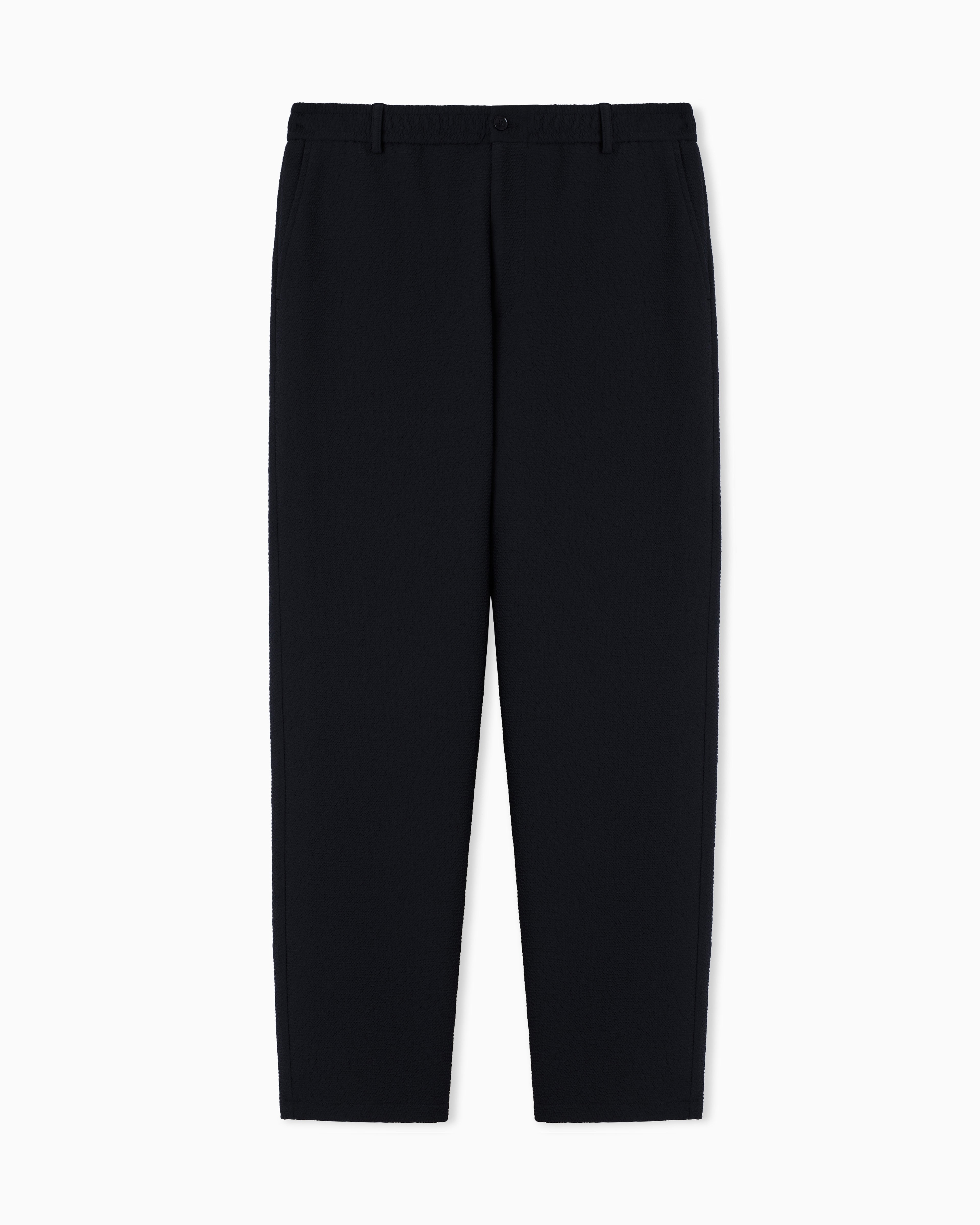 Emporio Armani Icon embossed pattern-fabric trousers