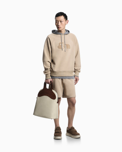Emporio Armani Jersey sweatshirt with oversized flocked logo