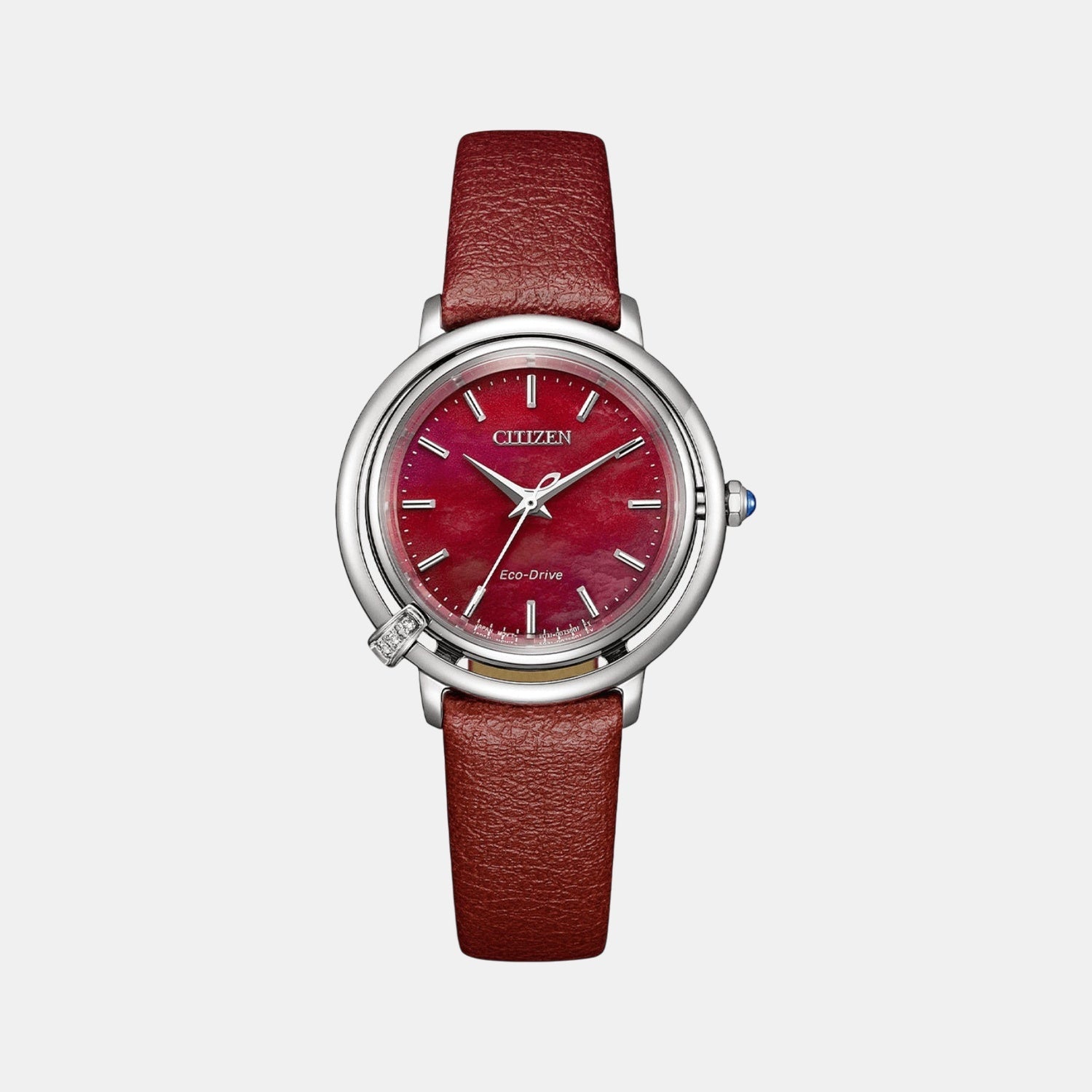 Citizen Eco-Drive Women Quartz Maroon Dial Analog Stainless Steel Em1090-78X