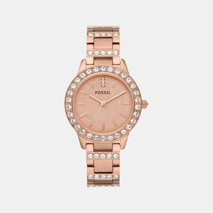 Fossil Jesse Women Quartz Pink Dial Analog Stainless Steel Watch Es3020
