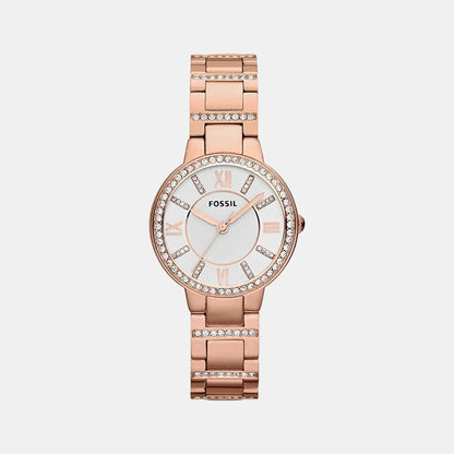 Fossil Virginia Women Quartz Silver Dial Analog Stainless Steel Watch Es3284