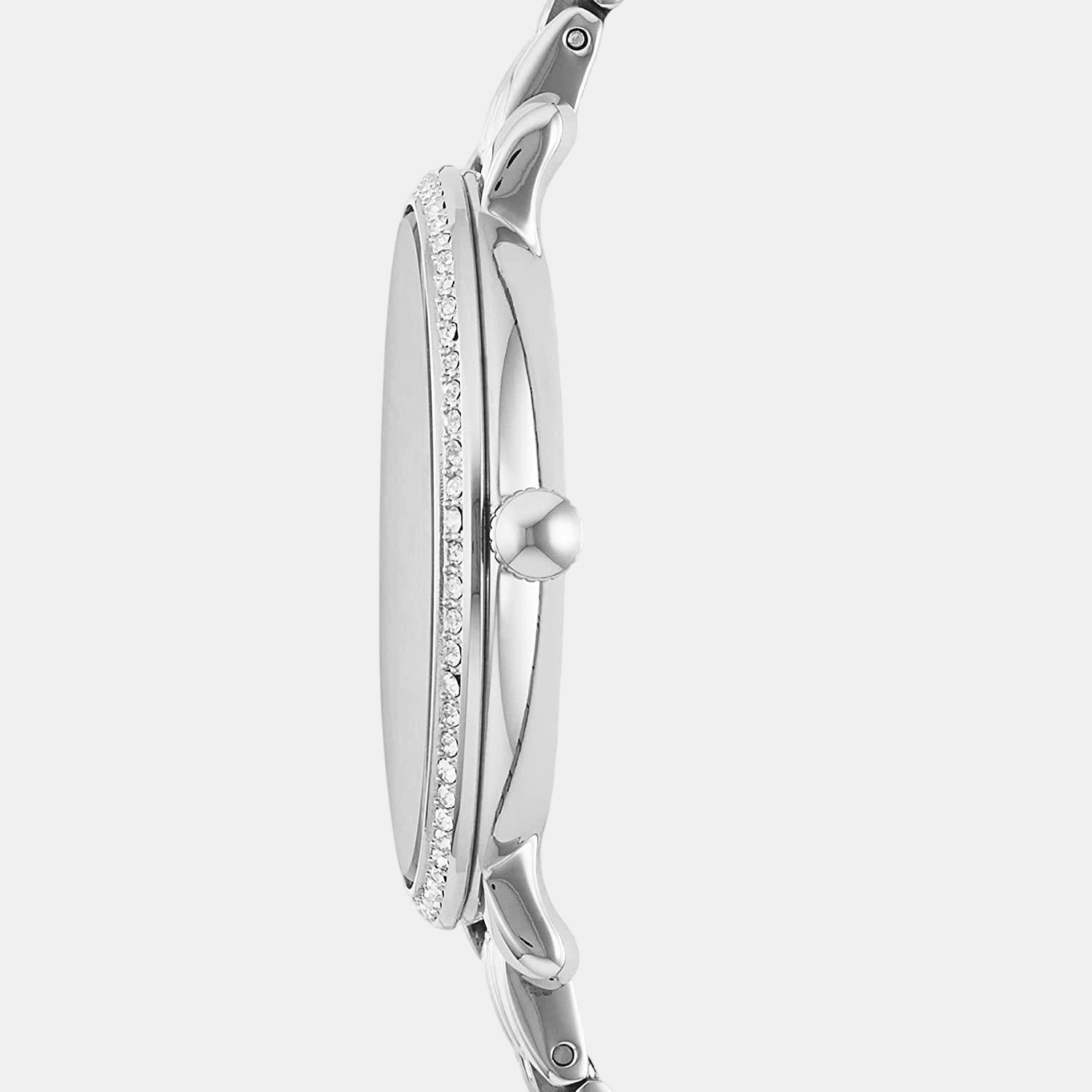 Fossil Jacqueline Women Quartz Silver Dial Analog Stainless Steel Watch Es3545
