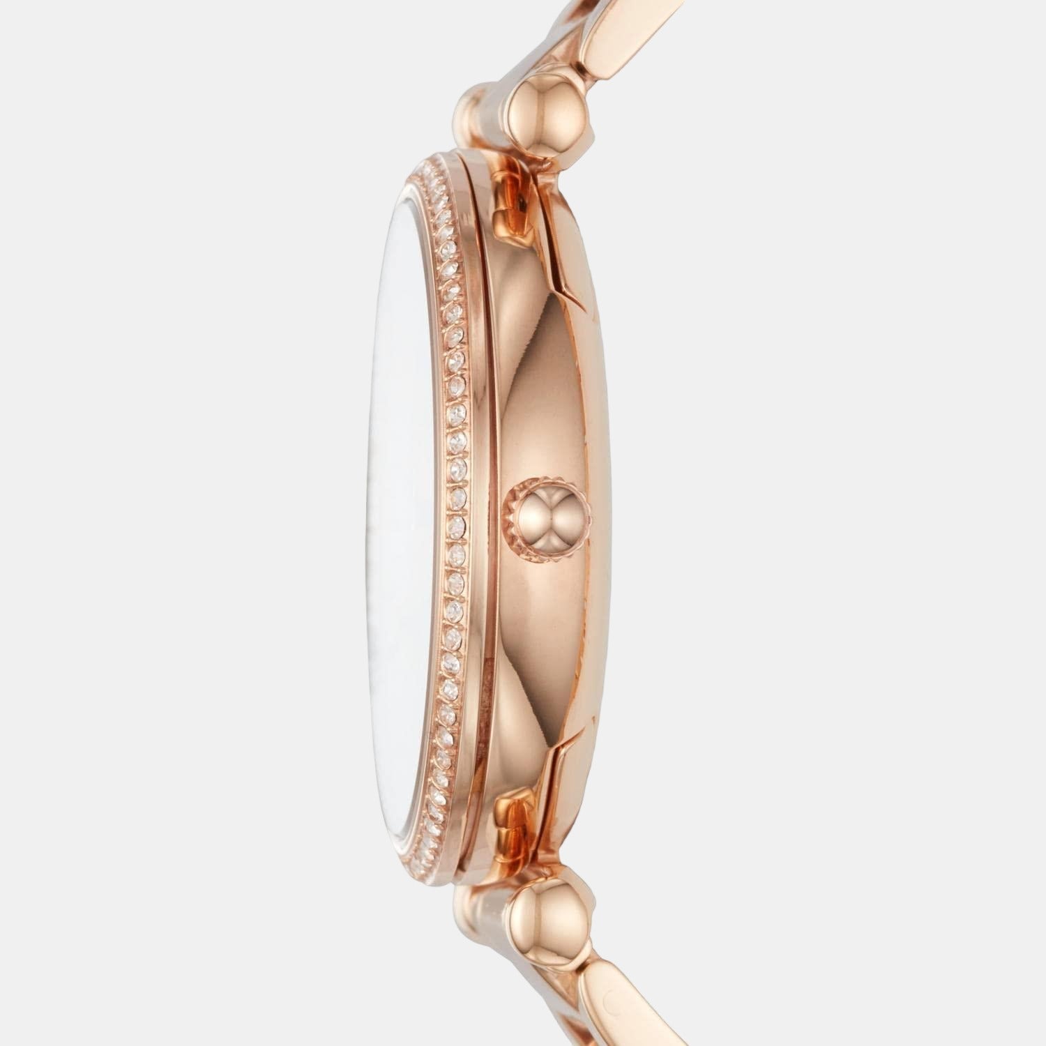 Fossil Carlie Women Quartz Rose Gold Dial Analog Stainless Steel Watch Es4301