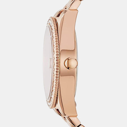 Fossil Scarlette Women Quartz Pink Dial Analog Stainless Steel Watch Es4318