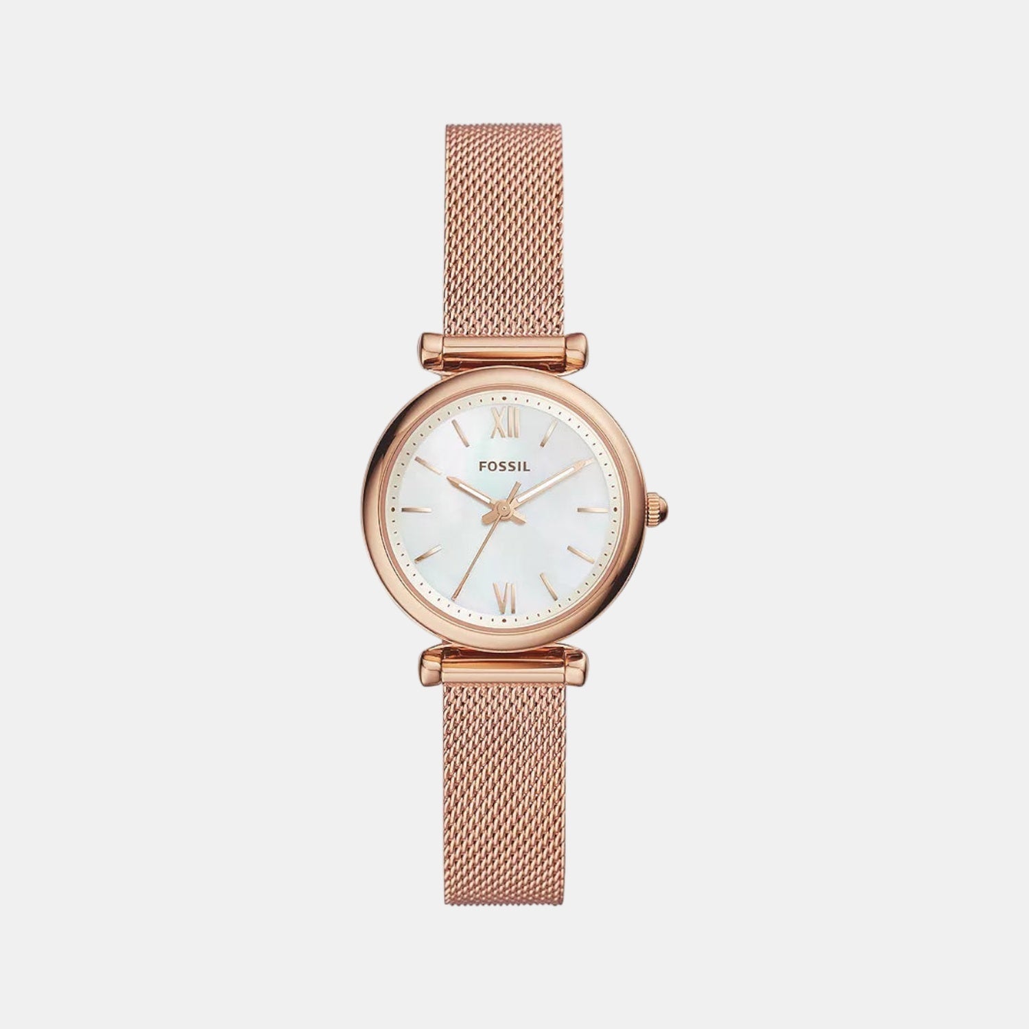 Fossil Carlie Women Quartz Mother Of Pearl Dial Analog Mesh Watch Es4433