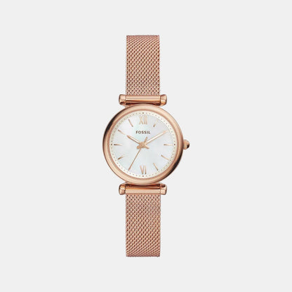Fossil Carlie Women Quartz Mother Of Pearl Dial Analog Mesh Watch Es4433