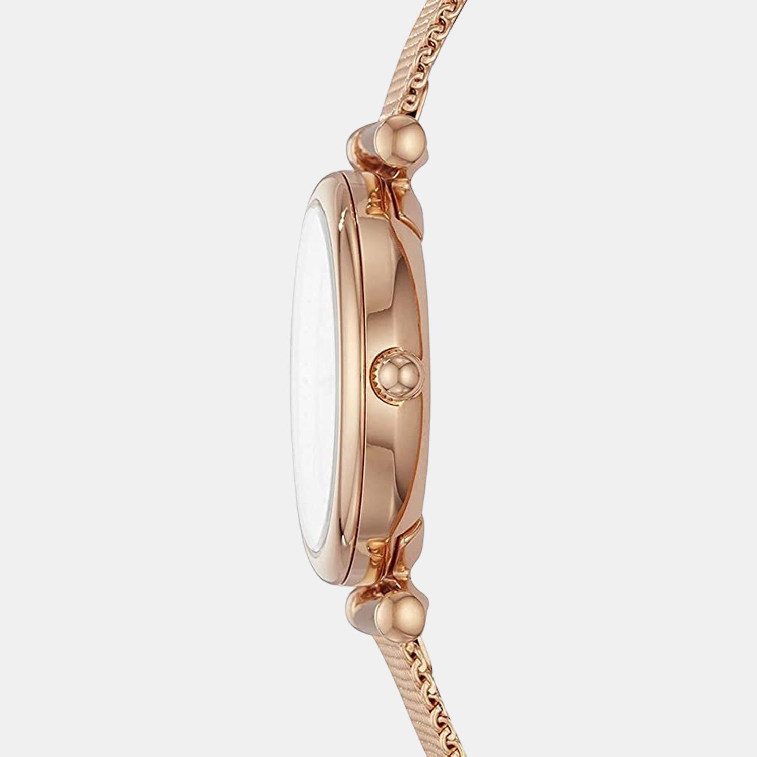 Fossil Carlie Women Quartz Mother Of Pearl Dial Analog Mesh Watch Es4433