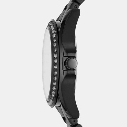 Fossil Riley Women Quartz Black Dial Multi-Function Stainless Steel Watch Es4519
