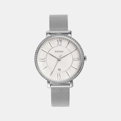 Fossil Jacqueline Women Quartz Silver Dial Analog Mesh Watch Es4627