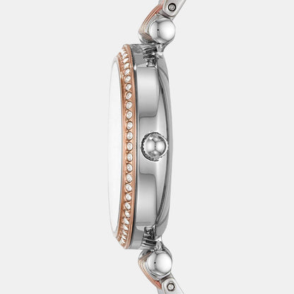 Fossil Carlie Women Quartz Mother Of Pearl Dial Analog Stainless Steel Watch Es4649