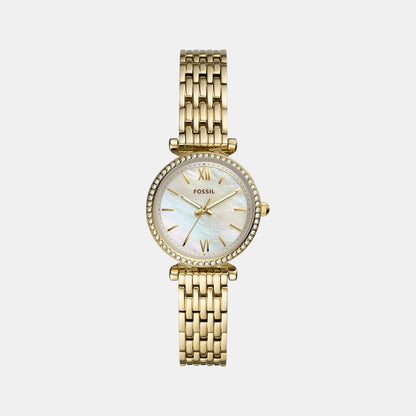 Fossil Carlie Women Quartz Mother Of Pearl Dial Analog Stainless Steel Watch Es4735
